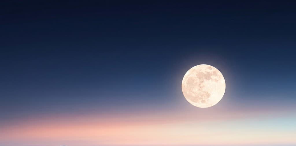 Twilight Moon over Houses